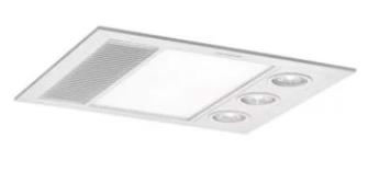 Linear Mini 3-In-1 Bathroom Heater With 3 Heat Lamps, Exhaust Fan And LED Light